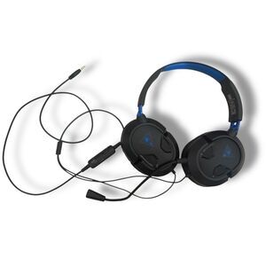 Black and Blue Over-Ear Gaming Headset with Inline Microphone